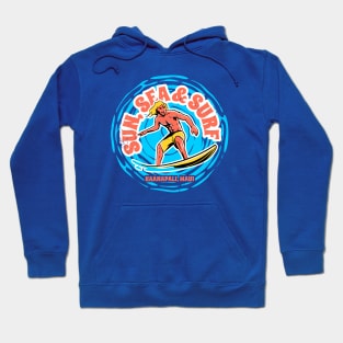 Vintage Sun, Sea & Surf Kaanapali Maui Hawaii // Retro Surfing // Surfer Catching Waves Hoodie